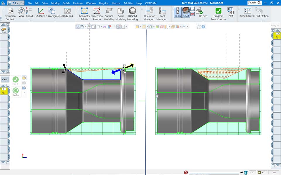 GibbsCAM 2026 optimizes toolpaths for Multi-Sided Turning Tools such as Sandvik Coromant’s CoroTurn® Prime inserts, for a more efficient material removal.